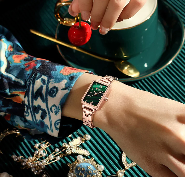 CURREN Original Brand Stainless Steel Band Wrist Watch For Women With Brand (Box & Bag)-9082A